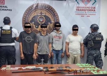 Detienen a cuatro presuntos integrantes del Cártel Chiapas y Guatemala en Jiquipilas