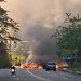 Bloqueos e incendios de vehículos tras emboscada en Michoacán