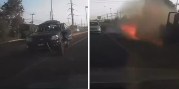 Explosión de camioneta en la México-Pachuca deja dos muertos