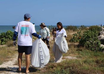 Sanean Playa Cerditos como parte del programa de limpieza costera