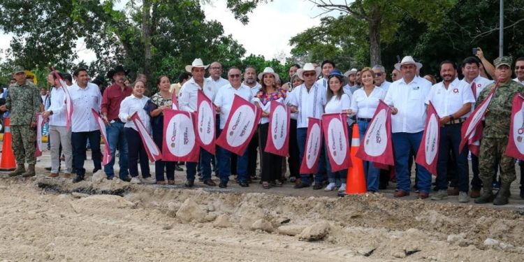 Mara Lezama concreta obra histórica en el Ramal cañero del sur de Quintana Roo