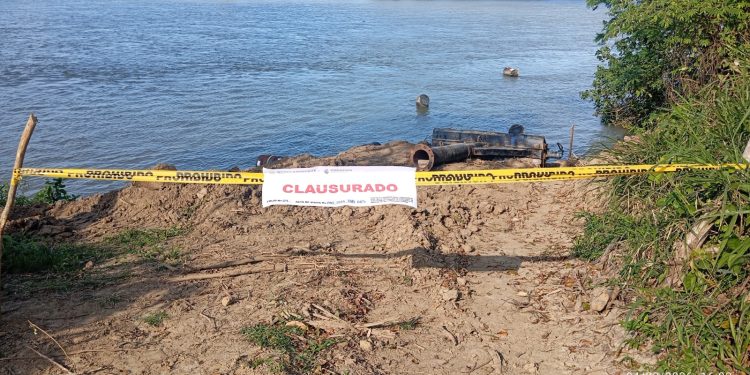 Conagua clausura obras y extracción ilegal en ríos de Tabasco