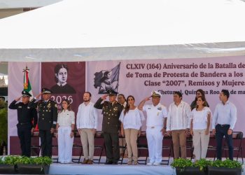 Encabeza Mara Lezama Toma de Protesta de Bandera de 284 conscriptos del Servicio Militar Nacional en Quintana Roo
