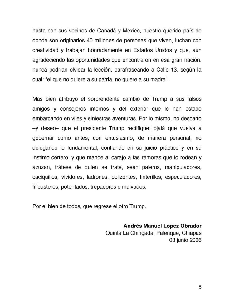 Desde Palenque: López Obrador respalda a Claudia Sheinbaum y denuncia uso político de las alertas de EE. UU.