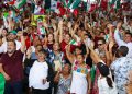 Tres mujeres, Claudia Sheinbaum, Mara Lezama y Estefanía Mercado, trabajando en equipo por México, Quintana Roo y Playa del Carmen.