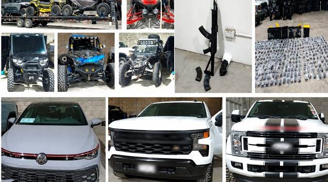 ¡Golpe al Cártel de Sinaloa! FGR decomisa 3 inmuebles, 46 vehículos y armamento vinculado al grupo criminal en Durango