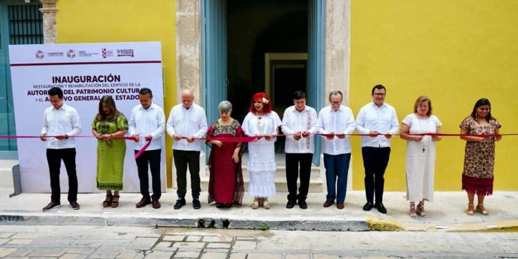 Inaugura Layda Sansores restauración del edificio del Archivo General del Estado y la Autoridad del Patrimonio Cultural
