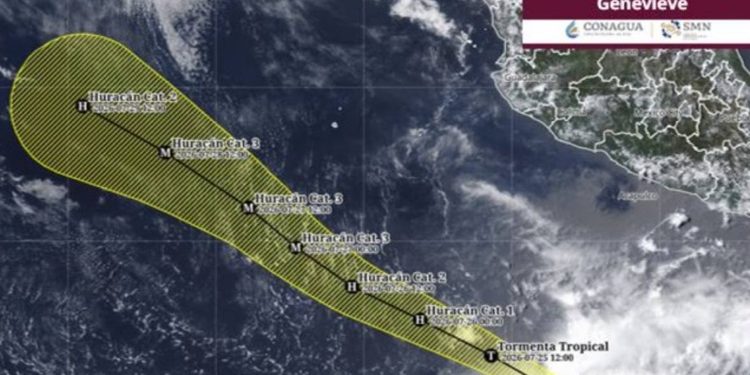 Actividad ciclónica en el Pacífico: Nace la tormenta tropical «Genevieve» y el huracán «Fausto» se fortalece rumbo a Hawái