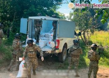 Golpe al narcotráfico: Marina asegura 44 costales con 834 kilos de cocaína en Tonalá, Chiapas