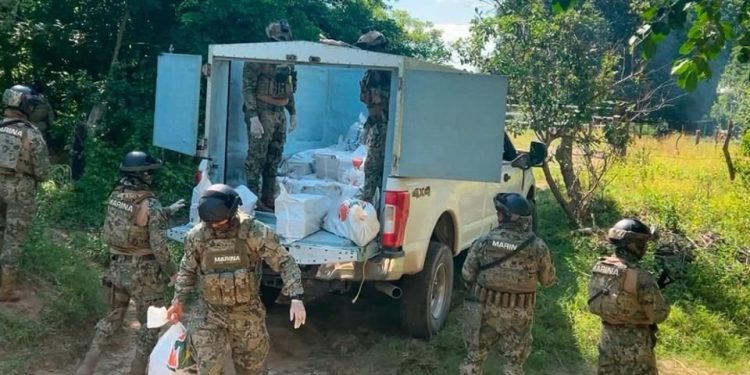 Golpe al narcotráfico: Marina asegura 44 costales con 834 kilos de cocaína en Tonalá, Chiapas