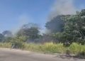 Controlan fuerte incendio de pastizales cerca de Pomoca en Nacajuca