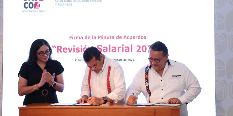 Gobierno de Tabasco y SUTSET firman acuerdo de incremento salarial 2026 en beneficio de más de 10 mil trabajadores