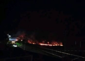 Se reaviva incendio de pastizales en el acceso a Macuspana