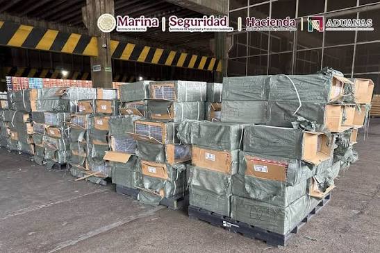 Decomisan casi nueve millones de cigarros de contrabando en la aduana de Lázaro Cárdenas