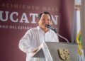 Joaquín Díaz Mena atiende rezago educativo en Sucilá con domo escolar de 7 MDP