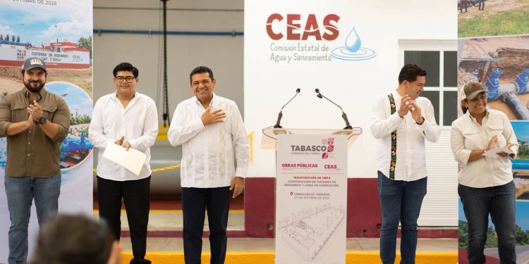 Autoridades entregan obra hidráulica en la ranchería Oriente 1ra. sección