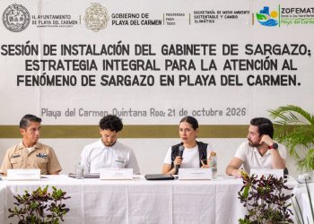 Junto a Fonatur, el Estado y la Semar, Estefanía Mercado preside instalación del Gabinete de Atención al Sargazo en Playa del Carmen