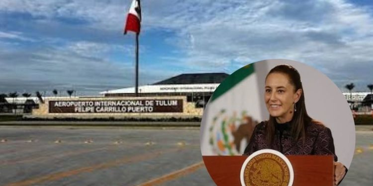Sheinbaum atribuye baja de vuelos en Tulum al alza mundial en la turbosina