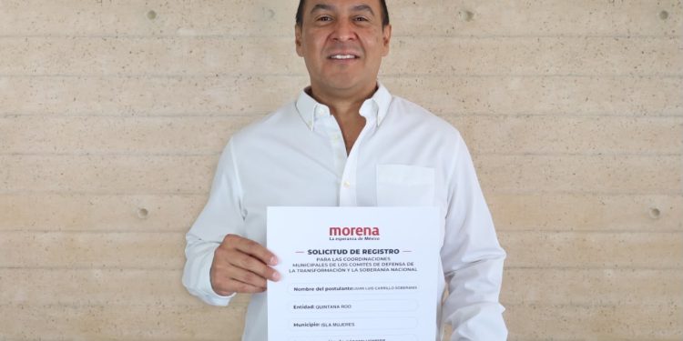 Diputado Juan Carrillo se inscribe para coordinar la Defensa de la Transformación en Isla Mujeres