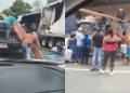 Rapiñan mercancía de tráiler accidentado en la carretera Villahermosa-Frontera