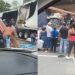 Rapiñan mercancía de tráiler accidentado en la carretera Villahermosa-Frontera
